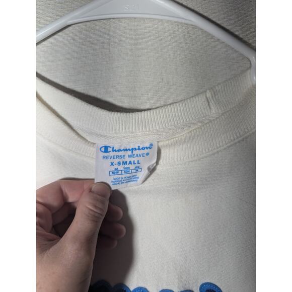 Champion reverse weave Blue And Yellow Logo sweatshirt XS - Picture 3 of 3